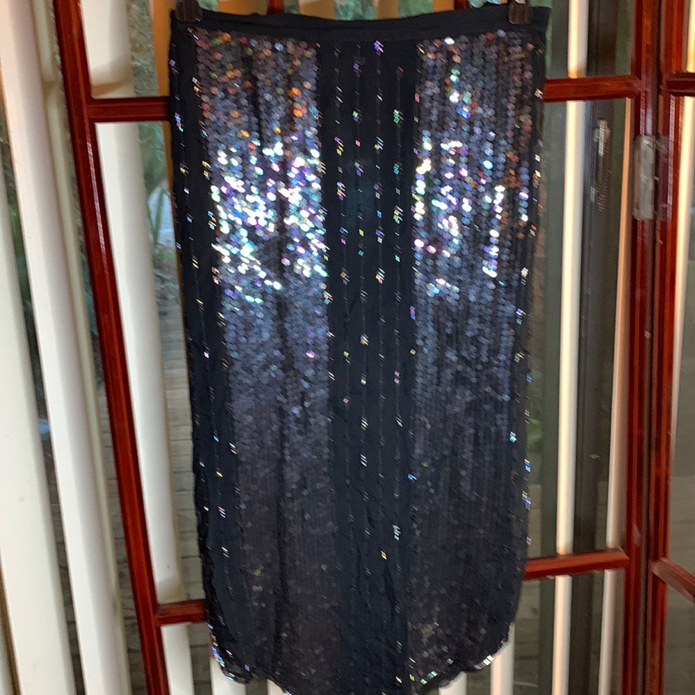Vintage Black silk chiffon skirt